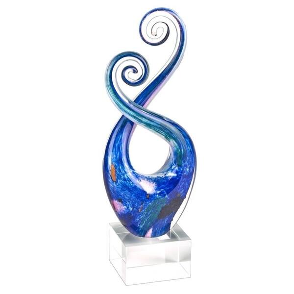Monet Murano Style Art Glass Swirl Centerpiece On Crystal Base 10 Overstock 28274610