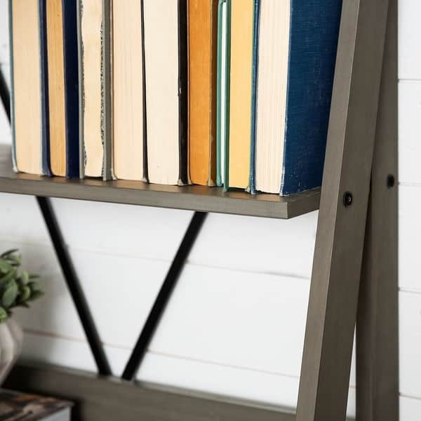 Shop The Gray Barn 68 Inch Solid Pine Wood Ladder Bookshelf On