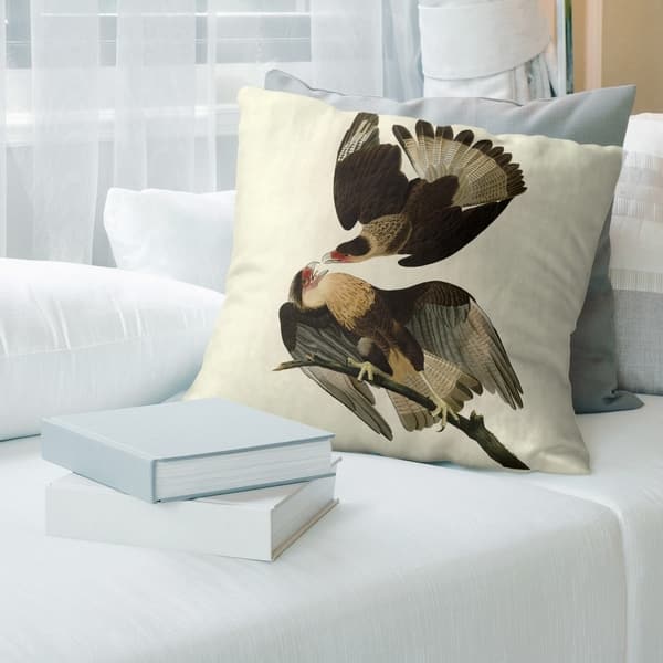 Linen Blue Heron Throw Pillow