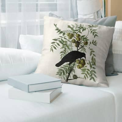 Porch & Den John James Audubon 'American Crow' Throw Pillow