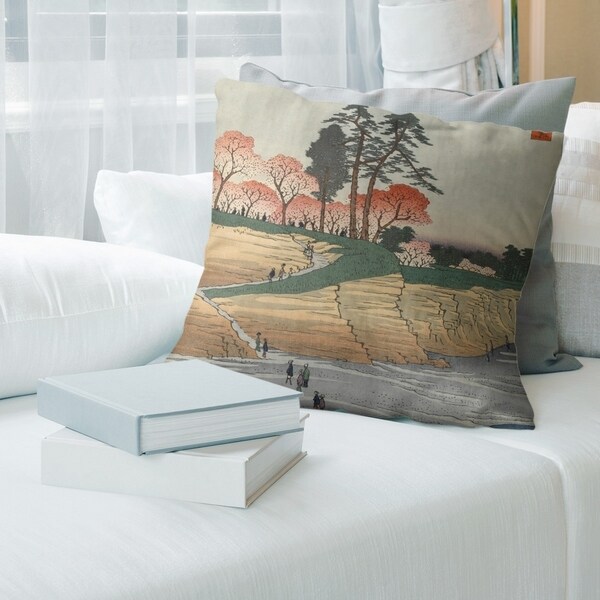 Porch & Den Utagawa Hiroshige 'Gotenyama at Shinagawa' Throw Pillow