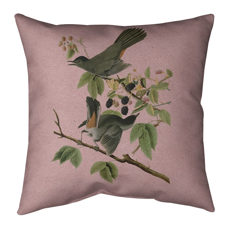 Porch & Den John James Audubon 'Cat Bird' Throw Pillow