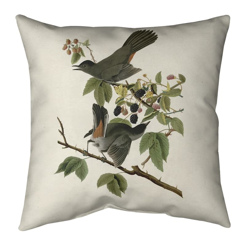 Porch & Den John James Audubon 'Cat Bird' Throw Pillow