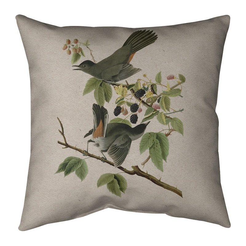 Porch & Den John James Audubon 'Cat Bird' Throw Pillow