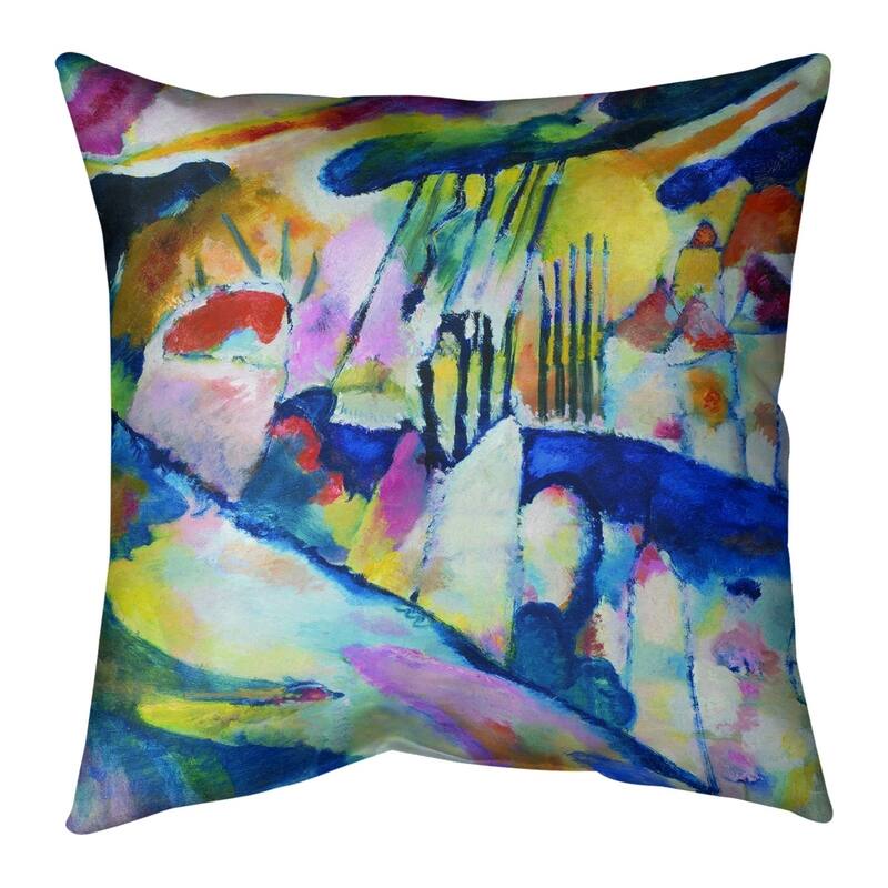 Porch & Den Wassily Kandinsky 'Landscape with Rain' Throw Pillow