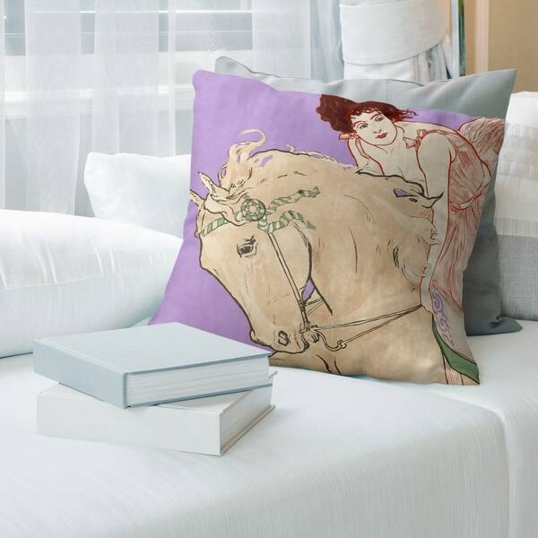 Shop Porch Den Vintage Horse Riding Circus Girl Throw Pillow