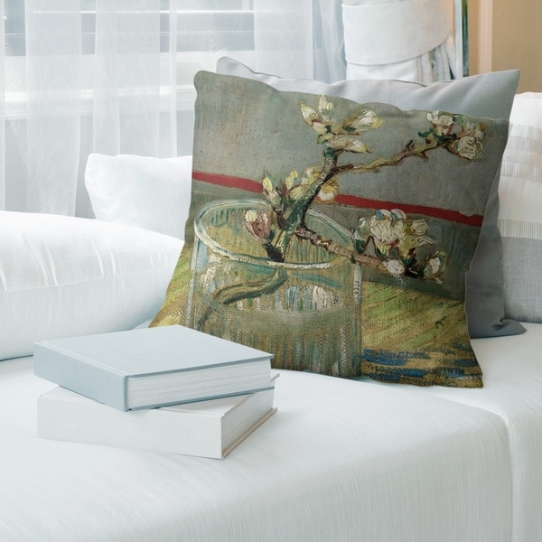 Porch & Den Vincent Van Gogh 'Blossoming Almond Branch in a Glass' Throw Pillow