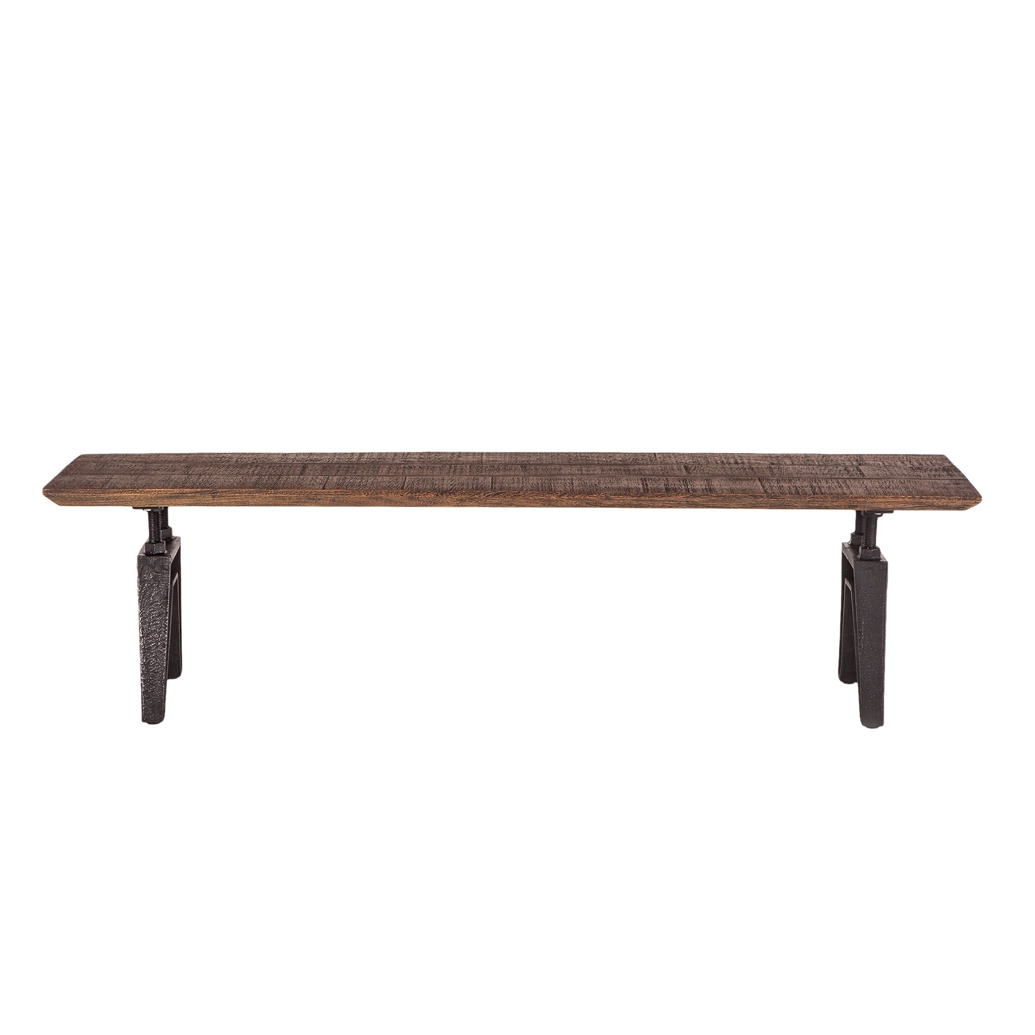 Dakota 68 Inch Mango Wood Dining Bench With Cast Iron Base Overstock 28274812