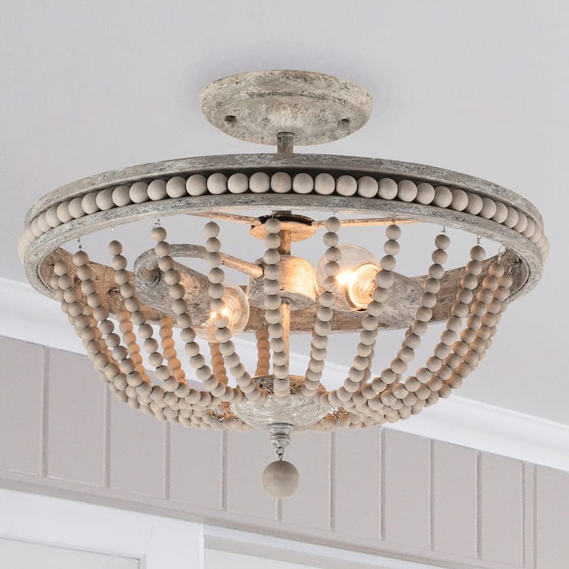 Kayla 2-light Mystic Sand Semi-Flush Mount