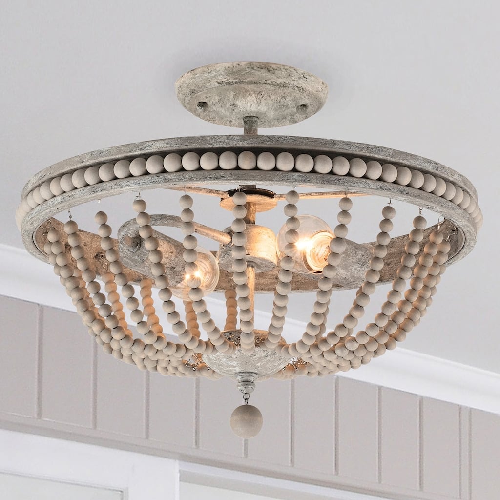 Kayla 2-light Mystic Sand Semi-Flush Mount