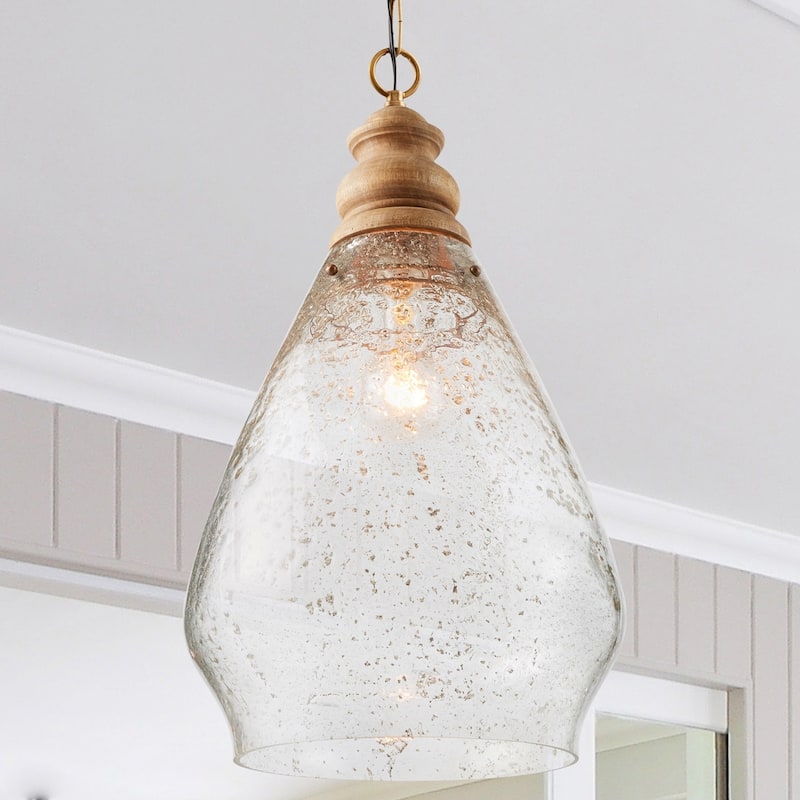 1-light Light Wood Pendant