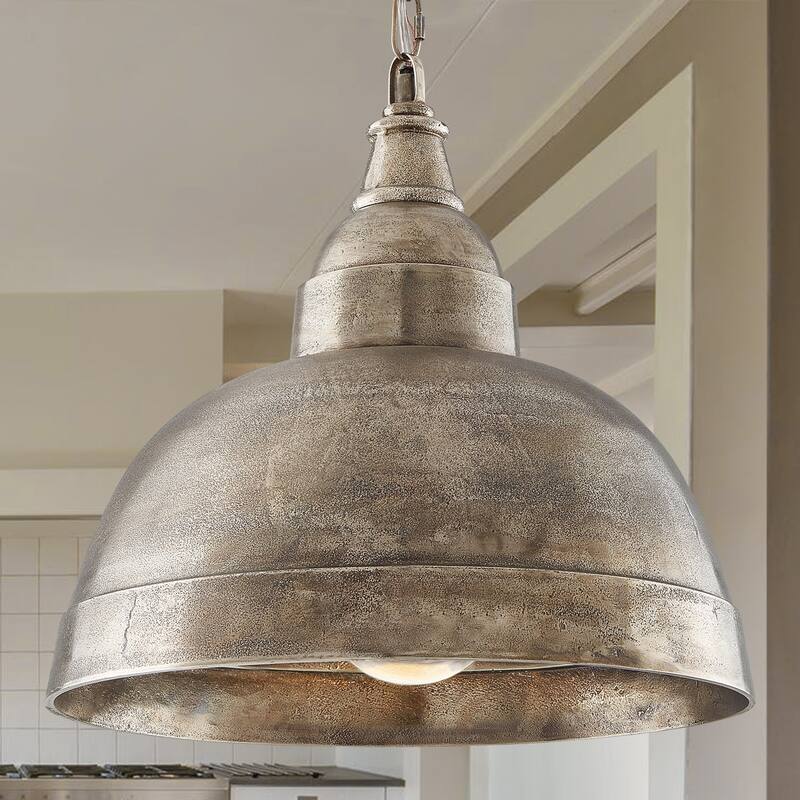 1-light Oxidized Nickel Pendant