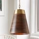 preview thumbnail 2 of 1, 1-light Wood/Brass Pendant
