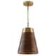 preview thumbnail 1 of 1, 1-light Wood/Brass Pendant