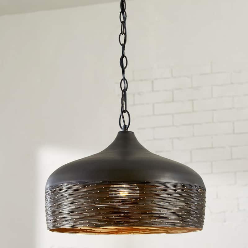 1-light Grey Iron Pendant