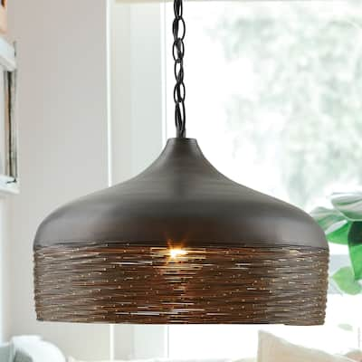 1-light Grey Iron Pendant