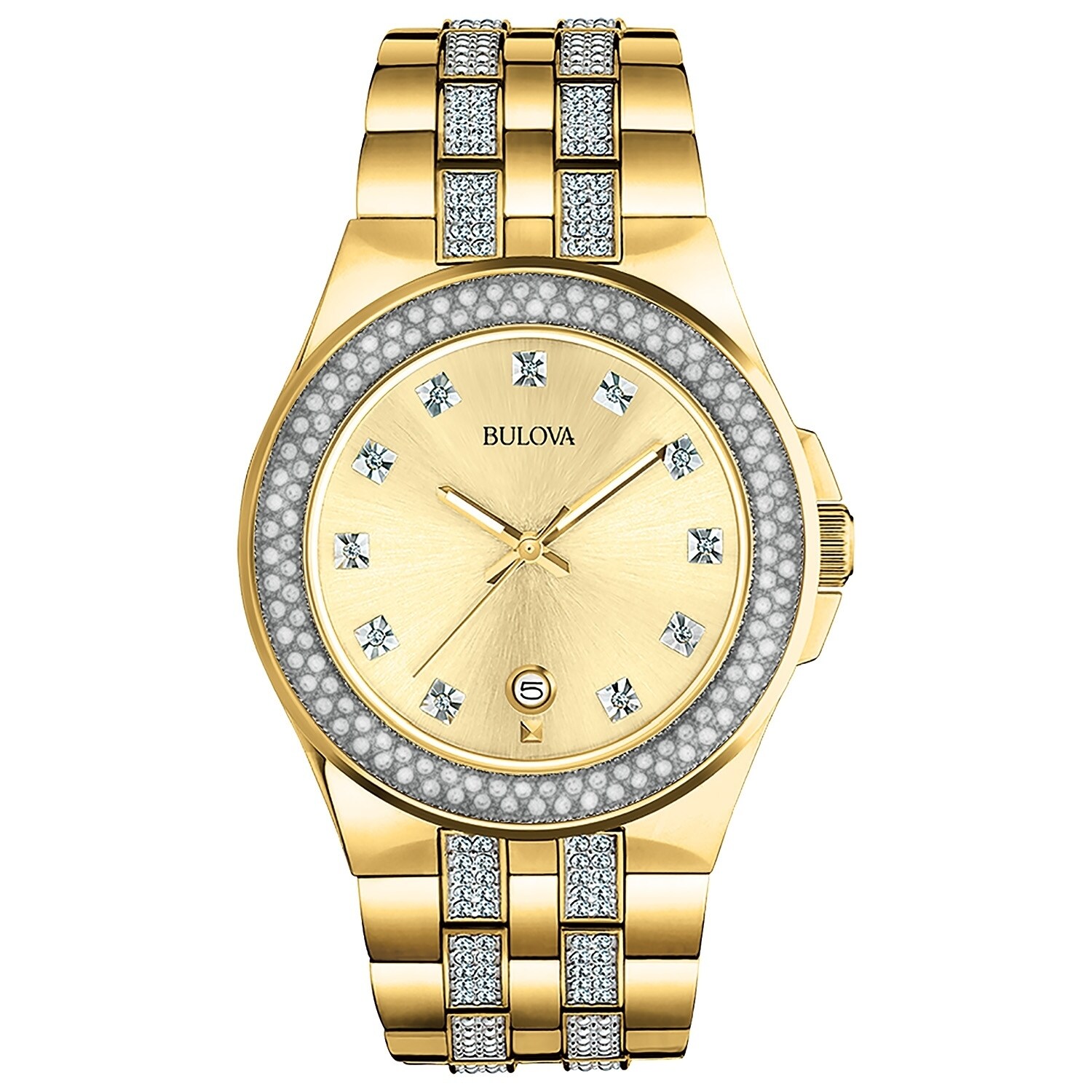 bulova crystal mens watch