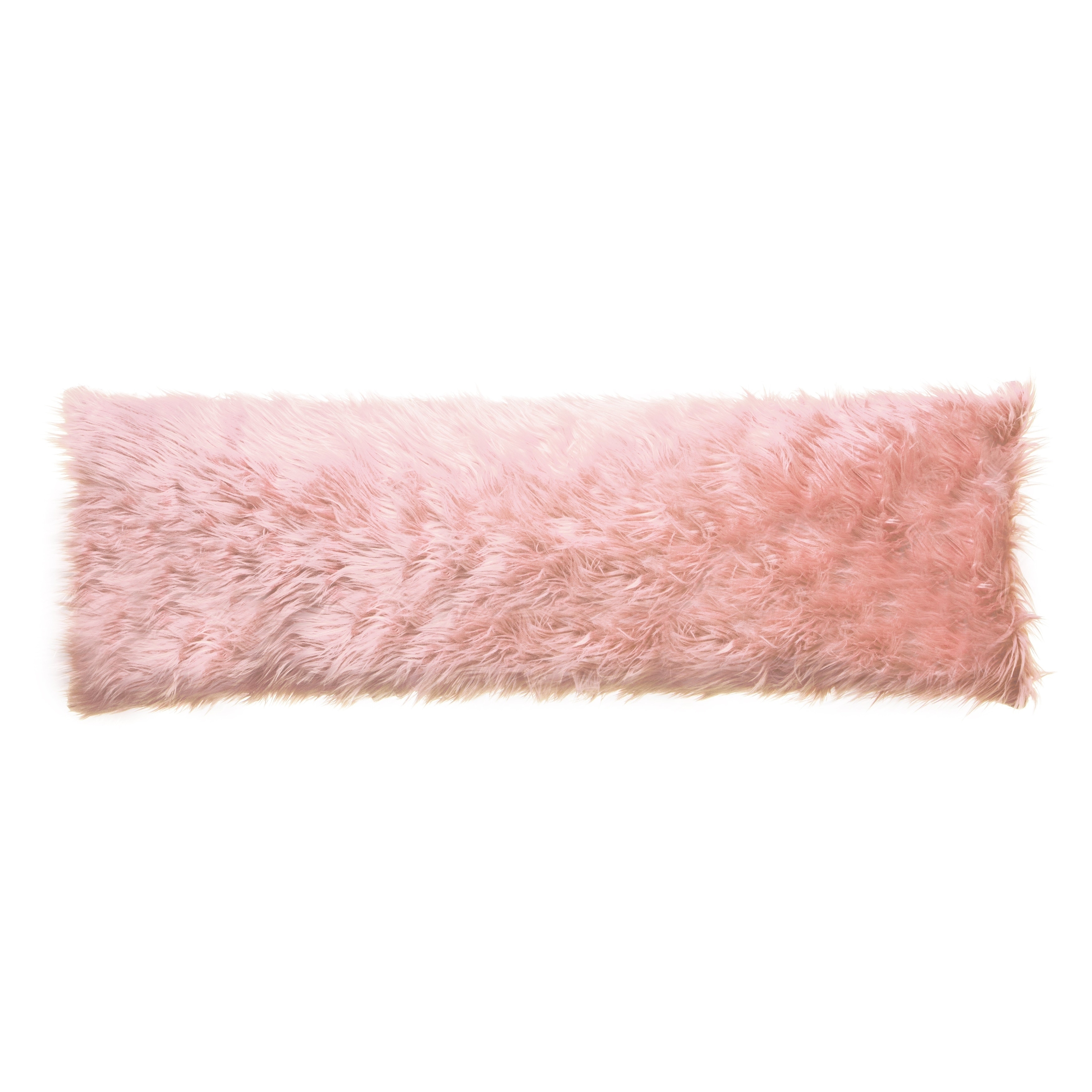 Faux Fur Body Pillow Cover, Mongolian Pink 20x54 (Cover Only 