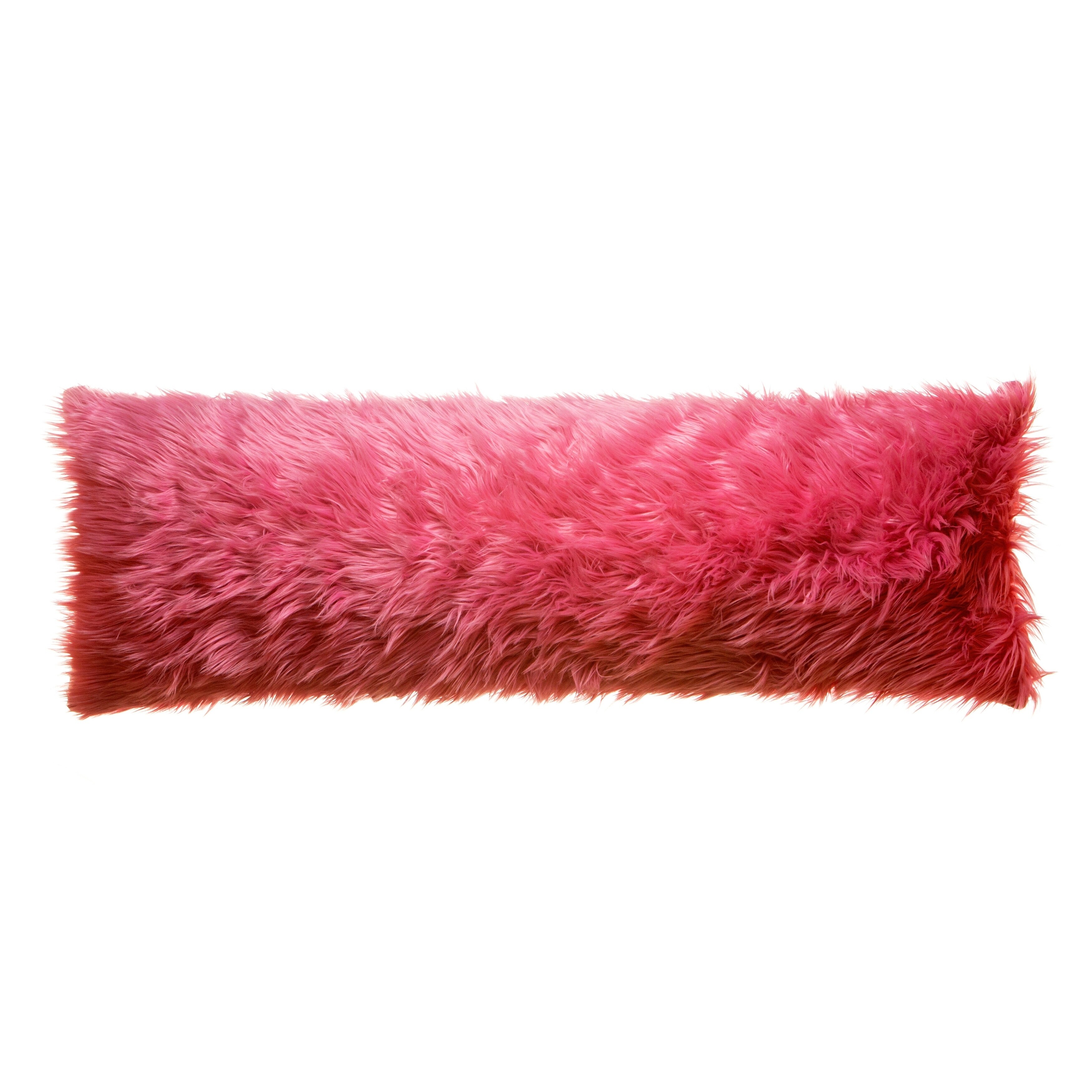 pink faux fur body pillow cover