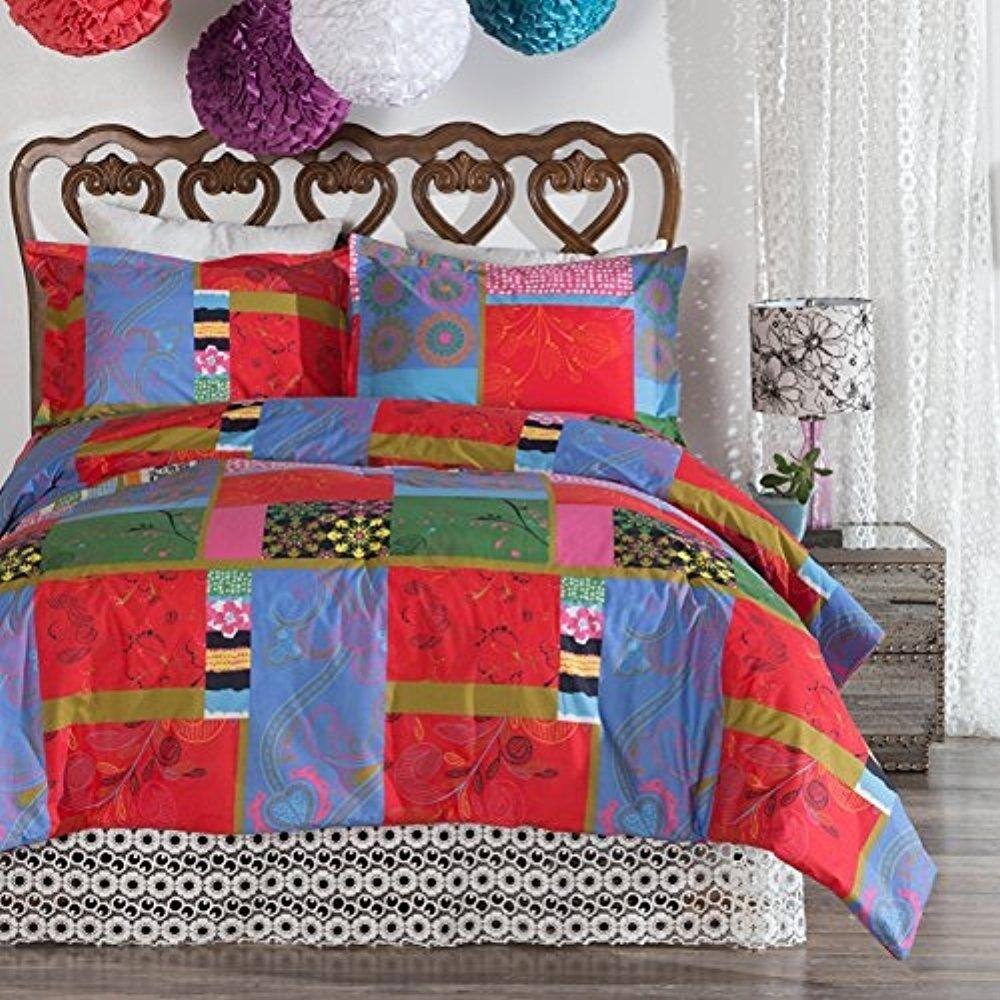 Porch & Den Ginkgo King-size Patchwork Cotton 3-piece Comforter Set