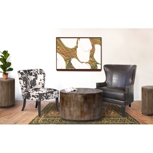 Shop Drum Gray Wash Mango Wood Round Coffee Table Free