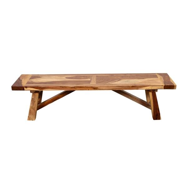 Shop Kalispell Solid Sheesham Wood Bench Free Shipping Today