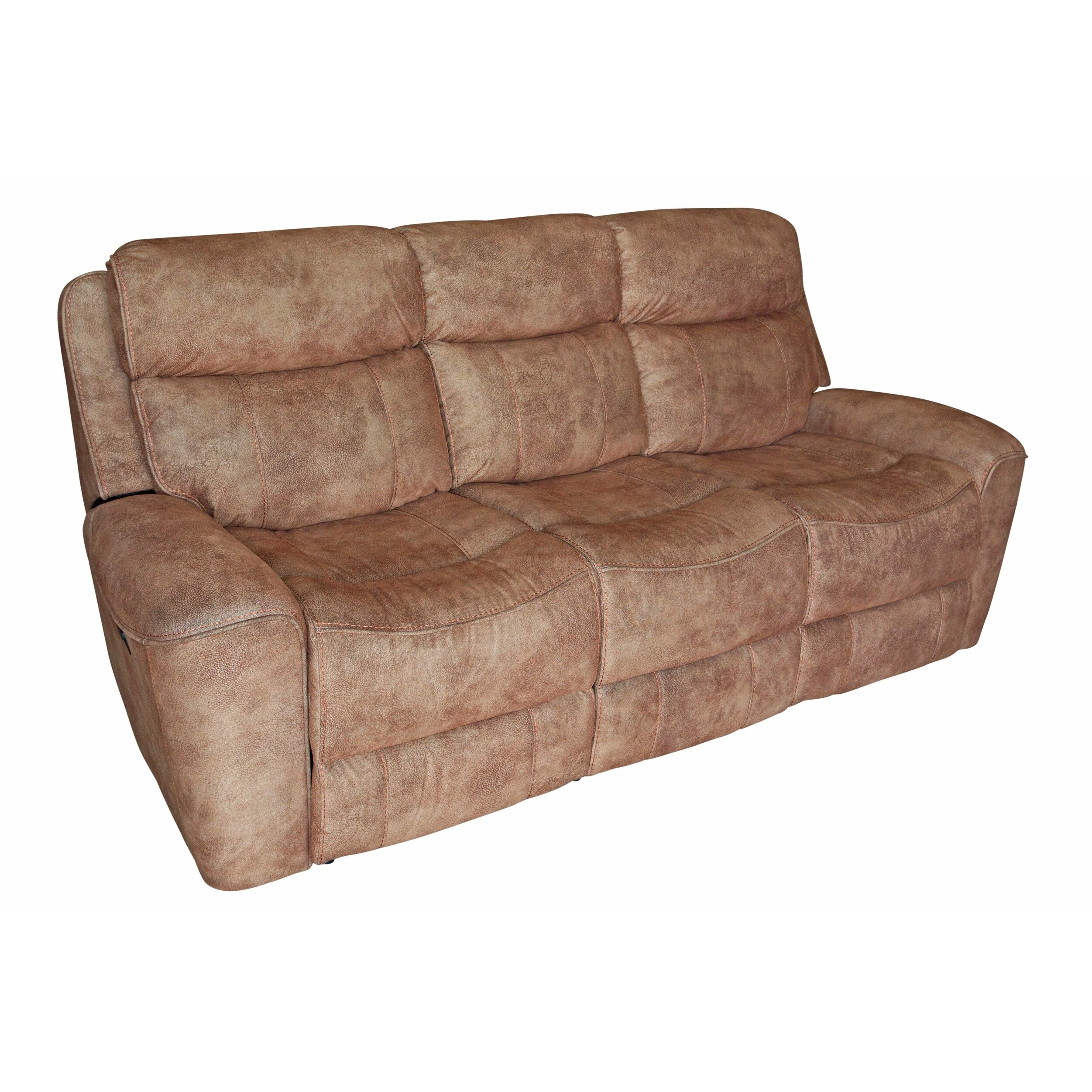 Shop Saguaro Triple Power Rawhide Reclining Sofa Light Brown