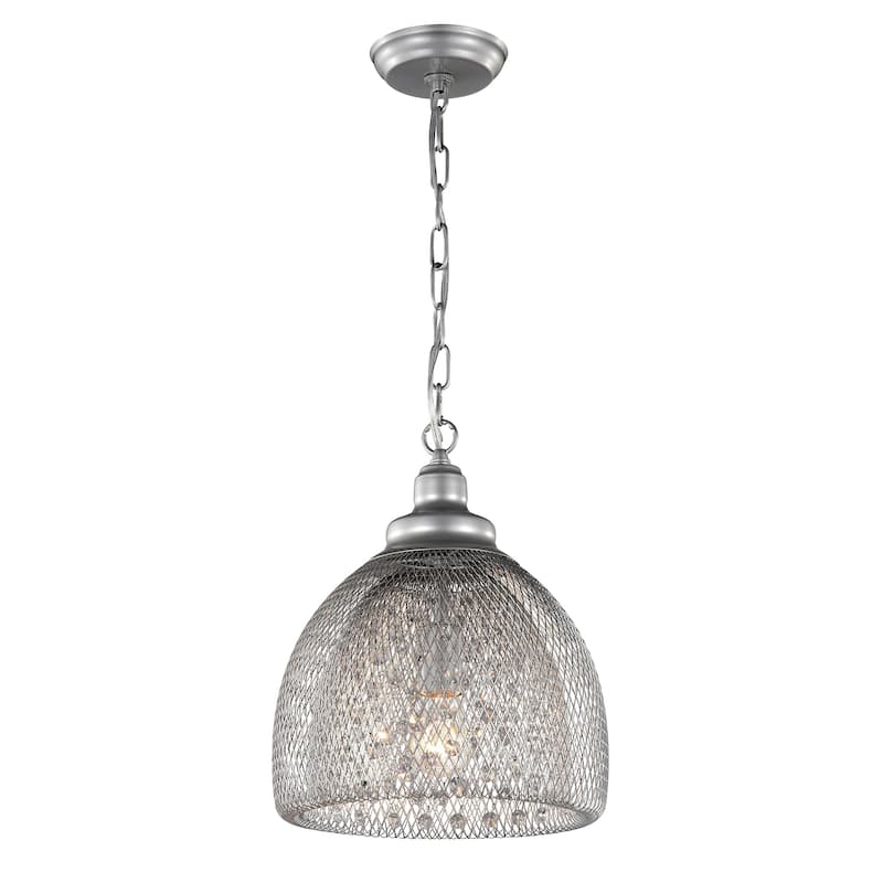 Areena Silver 1-light Pendant with Crystals