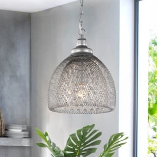 Areena Silver 1-light Pendant with Crystals