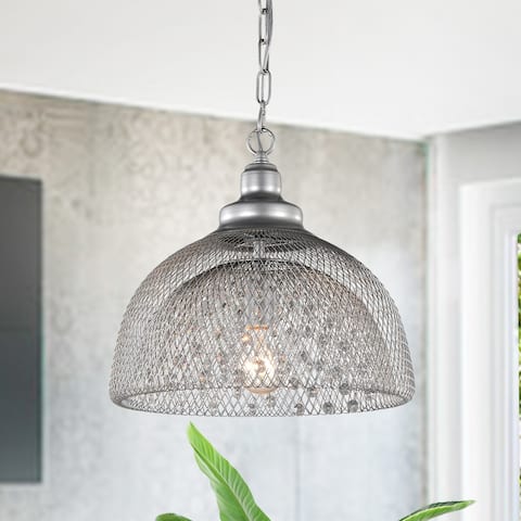 Salina Silver 1-light Pendant with Crystals