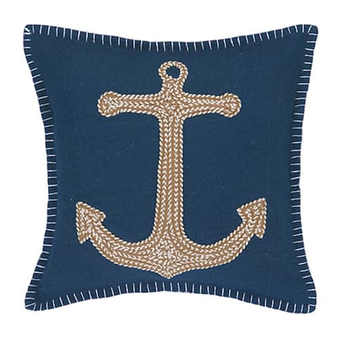 Anchor Embroidered Pillow