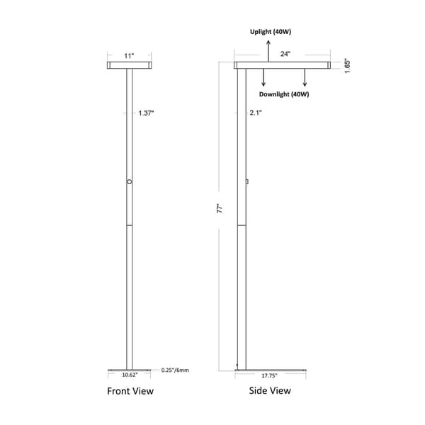 Artiva Office-Pro 77" Natural Daylight LED Office Floor Lamp w/ Dimmer