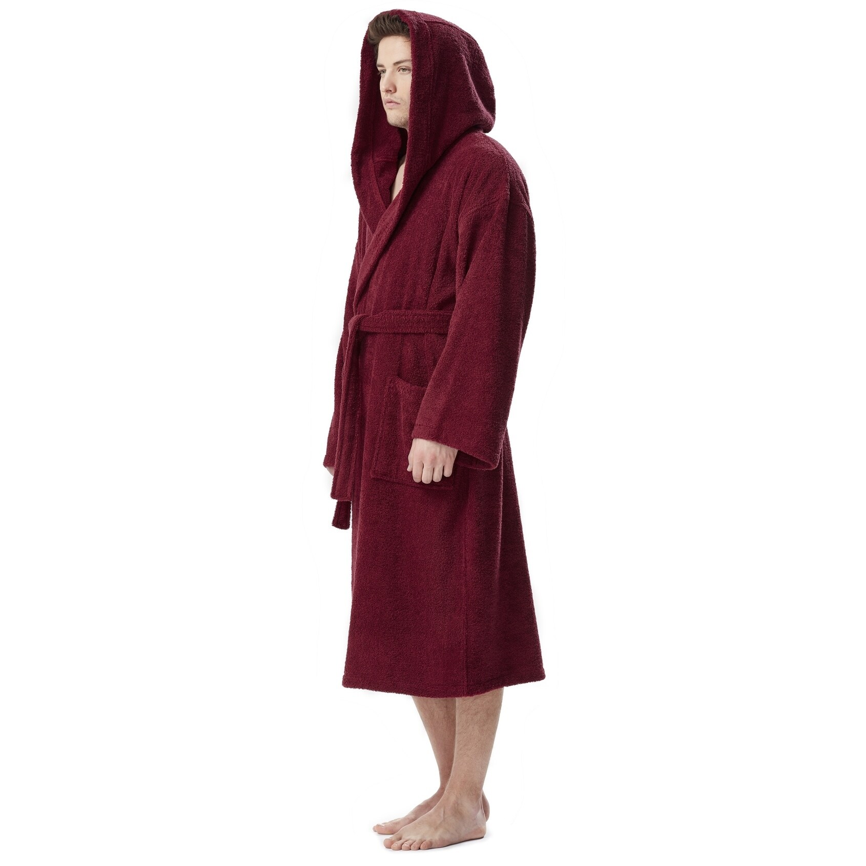 red mens robe with hood