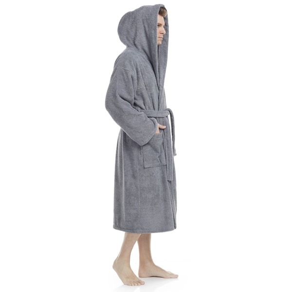 Comfortable Mens Hooded Bathrobe of Premium Turkish Cotton Absorbent Terry