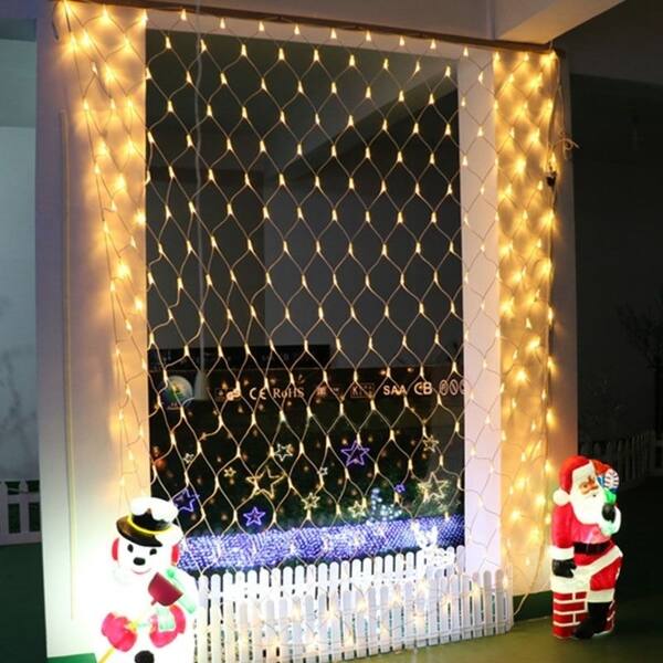 192 Led Net Grid String Light Decorate Home Garden Front Door 192 Led Net Grid String Light Decorate