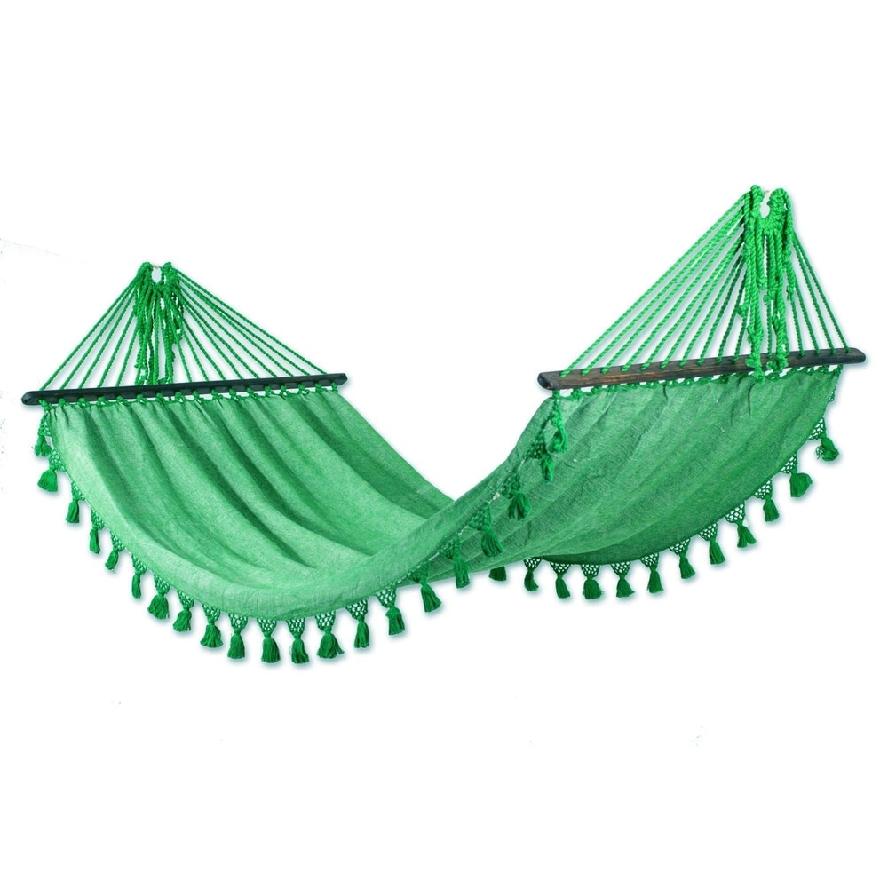 超人気の NOVICA Yellow Multicolor Cotton Green Hammock Striped