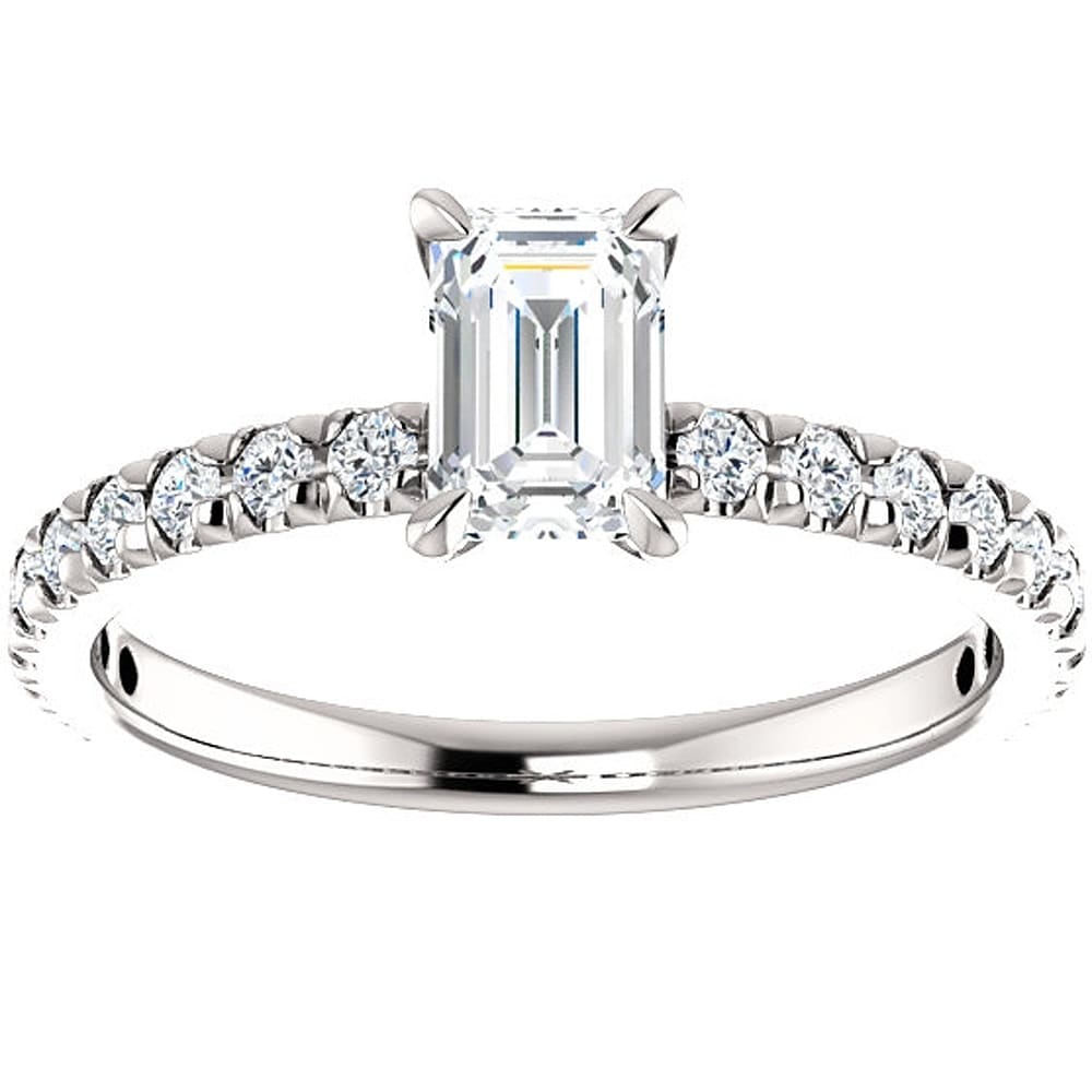 2 1 5 Ct T W Certified Emerald Cut Diamond Three Stone Bridal Set In Platinum H Si2 Engagement Rings Wedding Zales
