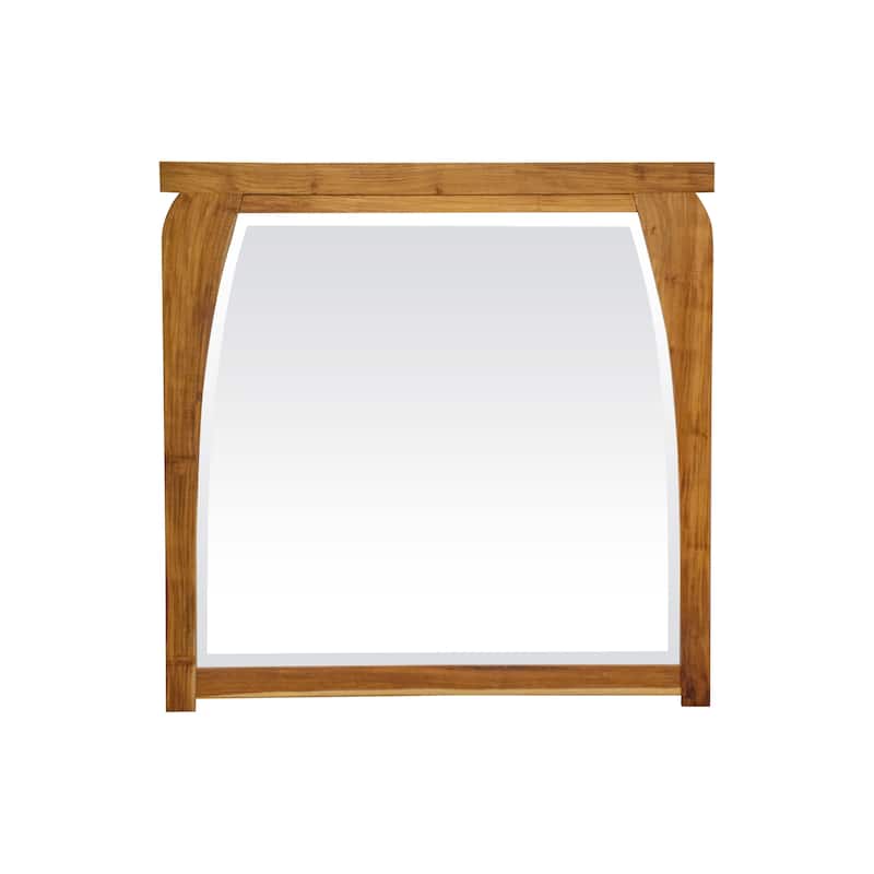 36" Tranquility Teak 36" x 35" Solid Teak Wall Mirror in EarthyTeak Finish