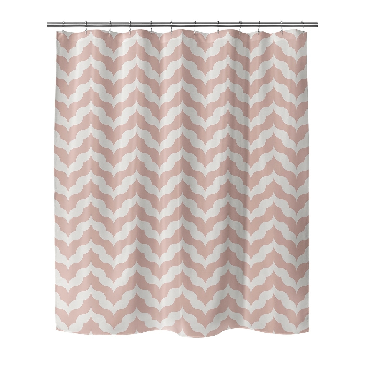 rose colored shower curtain