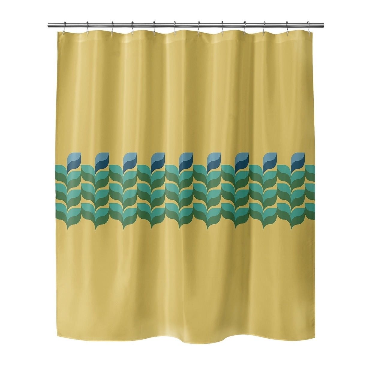 green and gold shower curtain