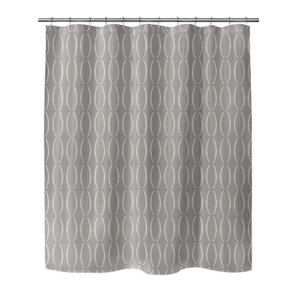 Shop Porch Den Rudy Light Grey Curved Dot Pattern Shower Curtain