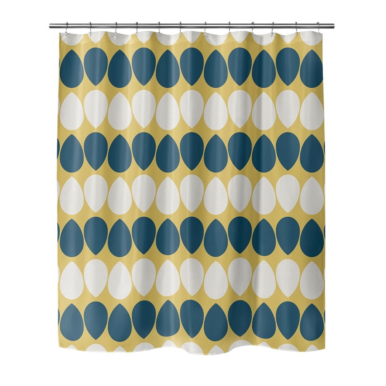 blue gold shower curtain
