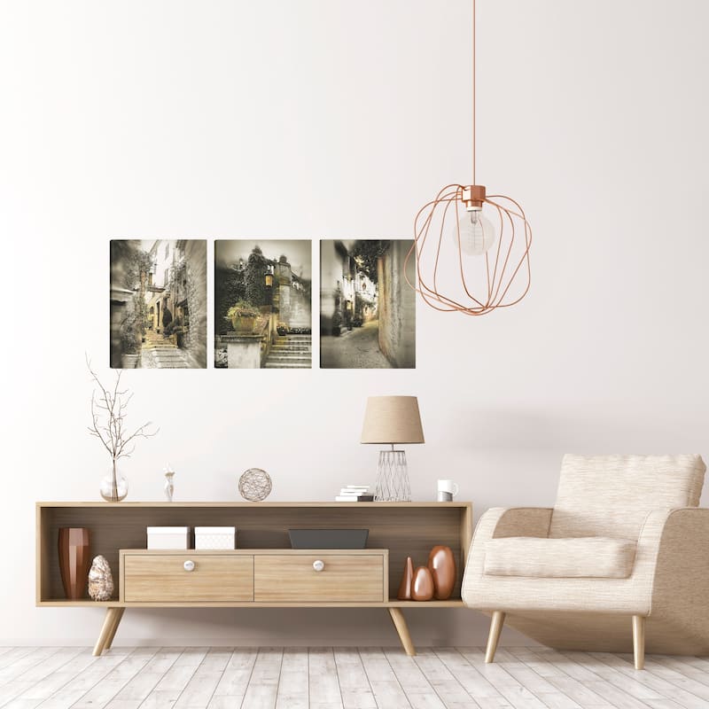 Art Maison Canada, Landscape Photography Print Street Gallery Wrapped Canvas Wall Art|Home and Office Decor |Set of 3(12x16″) 