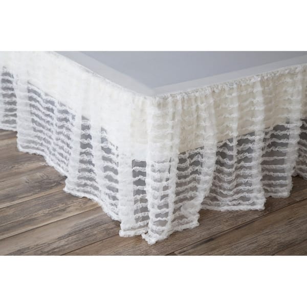 Porch & Den Edy King-size White Ruffled Bed Skirt | Overstock.com ...