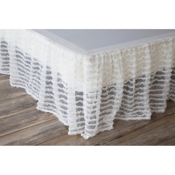 Porch Den Edy Queen Size White Ruffled Bed Skirt 28285187 Porch Den Edy Queen Size White