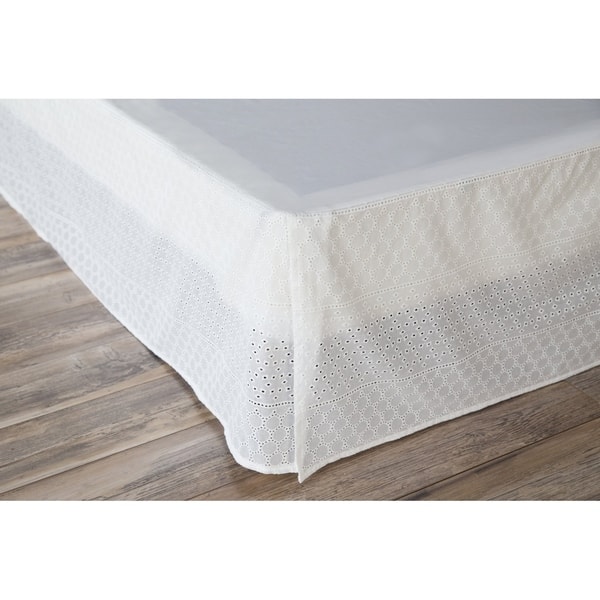 Porch Den Eleanor Queen Size White Eyelet Bed Skirt 28285347 Queen Size White Eyelet Bed Skirt
