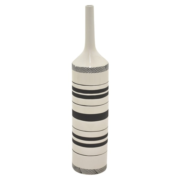 Three Hands - 76976 - 25.5 " Ceramic Vase in White - 5.5 x 5.5 x 25.5