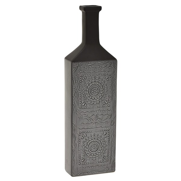 Three Hands - 76996 - 20 " Ceramic Vase in Gray - 5.75 x 2.5 x 20