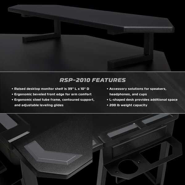 Shop Respawn 2010 Gaming Computer Desk L Shaped Desk In Blu Rsp