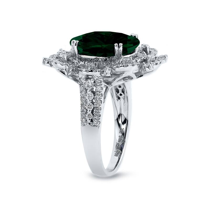 Auriya Vintage 3 3/4ct Oval-cut Emerald Halo Diamond Ring 1cttw 18k Gold